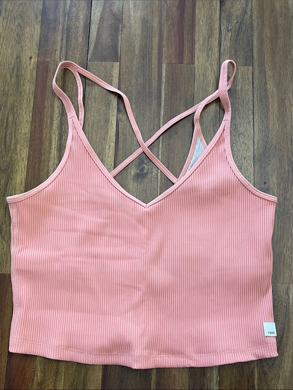 Vuori Rib Crop Tank pink women’s XL yoga tank workout crop top VW189